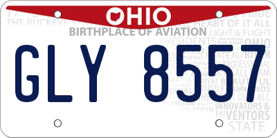 OH license plate GLY8557