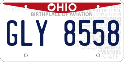 OH license plate GLY8558