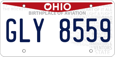 OH license plate GLY8559