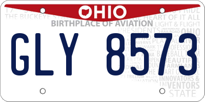 OH license plate GLY8573