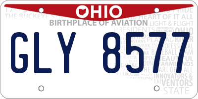 OH license plate GLY8577