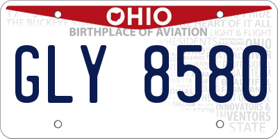 OH license plate GLY8580