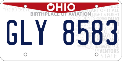 OH license plate GLY8583