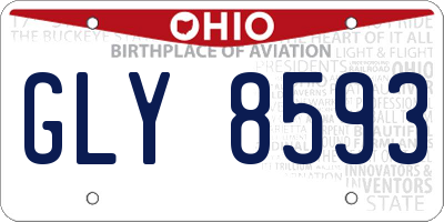 OH license plate GLY8593