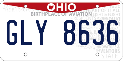 OH license plate GLY8636