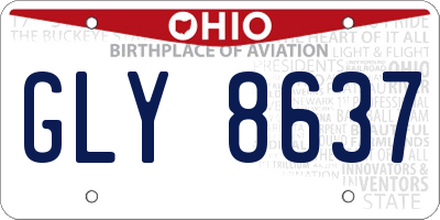 OH license plate GLY8637
