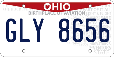 OH license plate GLY8656
