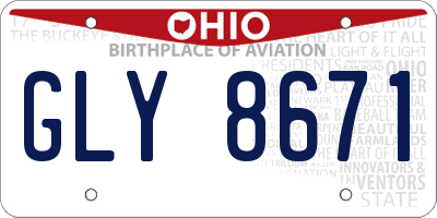 OH license plate GLY8671