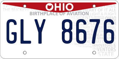 OH license plate GLY8676