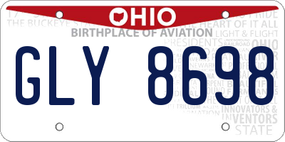 OH license plate GLY8698