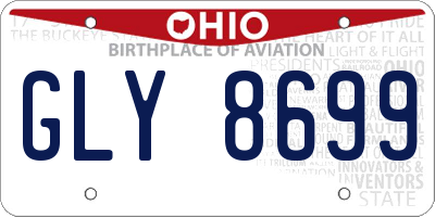 OH license plate GLY8699