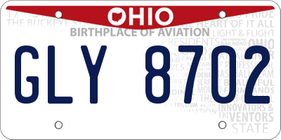 OH license plate GLY8702