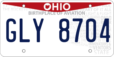 OH license plate GLY8704