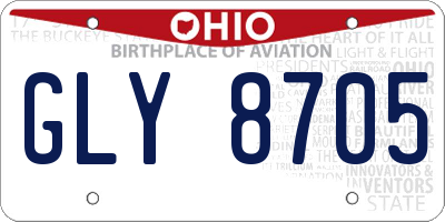 OH license plate GLY8705