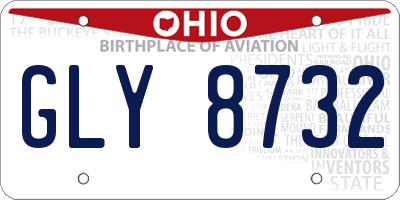 OH license plate GLY8732
