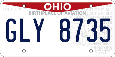 OH license plate GLY8735