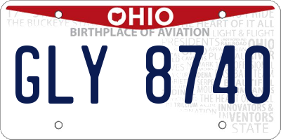 OH license plate GLY8740