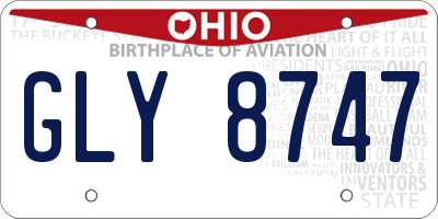 OH license plate GLY8747