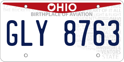 OH license plate GLY8763