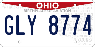 OH license plate GLY8774