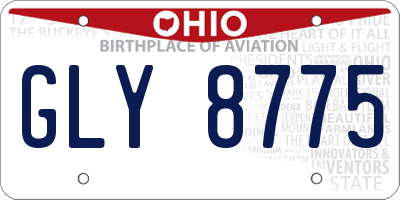 OH license plate GLY8775