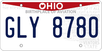 OH license plate GLY8780