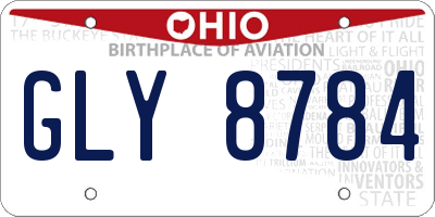 OH license plate GLY8784