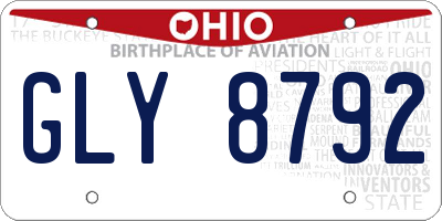 OH license plate GLY8792