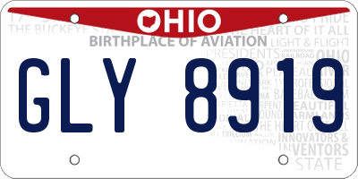 OH license plate GLY8919