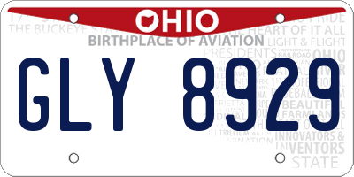OH license plate GLY8929