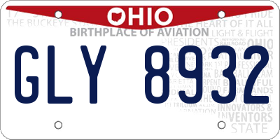 OH license plate GLY8932