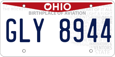 OH license plate GLY8944