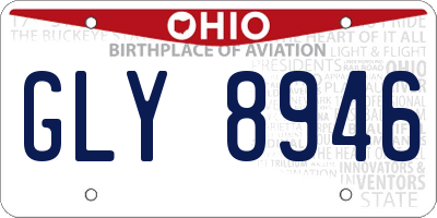 OH license plate GLY8946