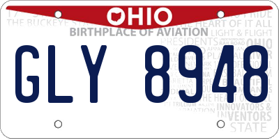 OH license plate GLY8948