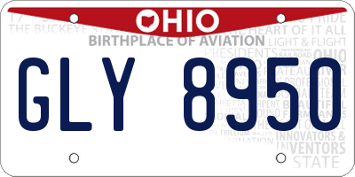OH license plate GLY8950