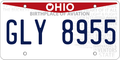 OH license plate GLY8955
