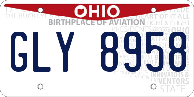 OH license plate GLY8958