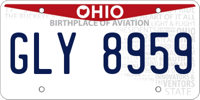 OH license plate GLY8959