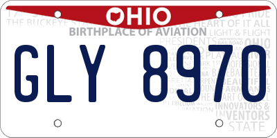 OH license plate GLY8970