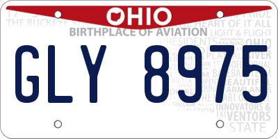 OH license plate GLY8975