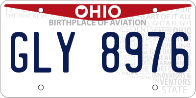 OH license plate GLY8976