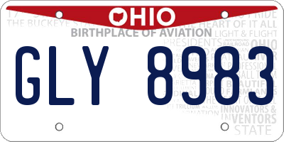 OH license plate GLY8983