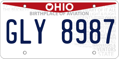 OH license plate GLY8987