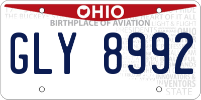 OH license plate GLY8992