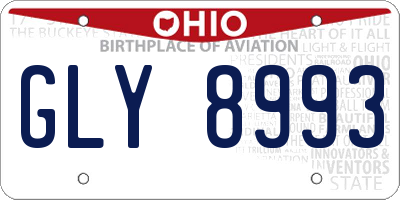 OH license plate GLY8993