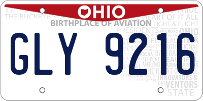OH license plate GLY9216