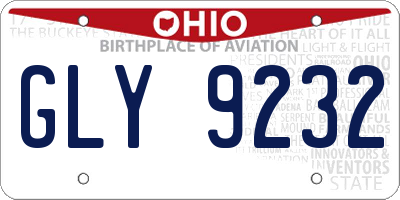 OH license plate GLY9232