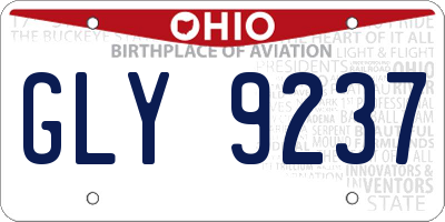 OH license plate GLY9237