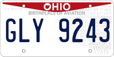 OH license plate GLY9243