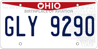 OH license plate GLY9290